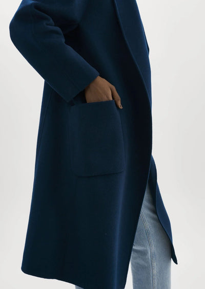 Lamarque Thara Double Faced Wool Coat - Navy