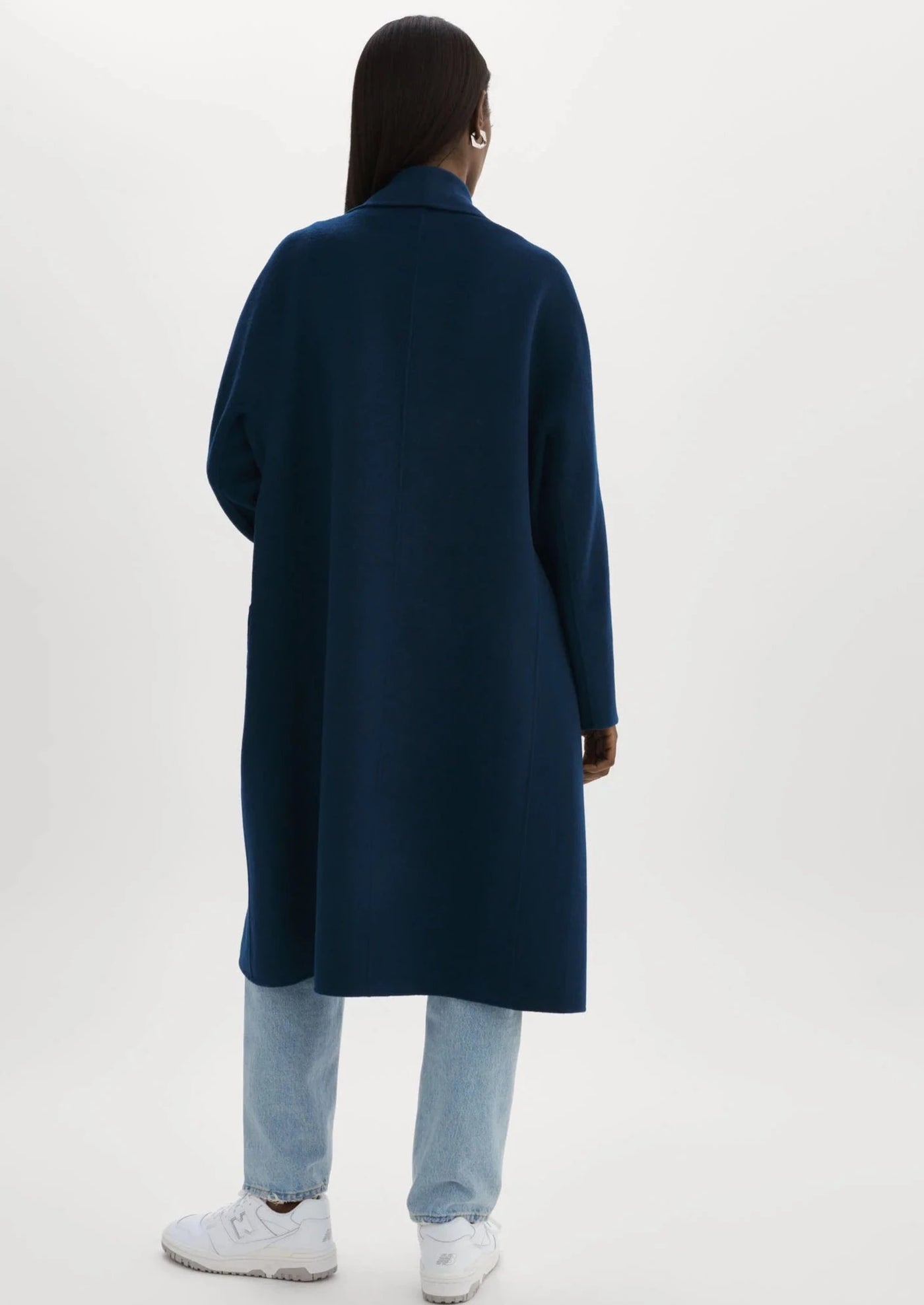 Lamarque Thara Double Faced Wool Coat - Navy