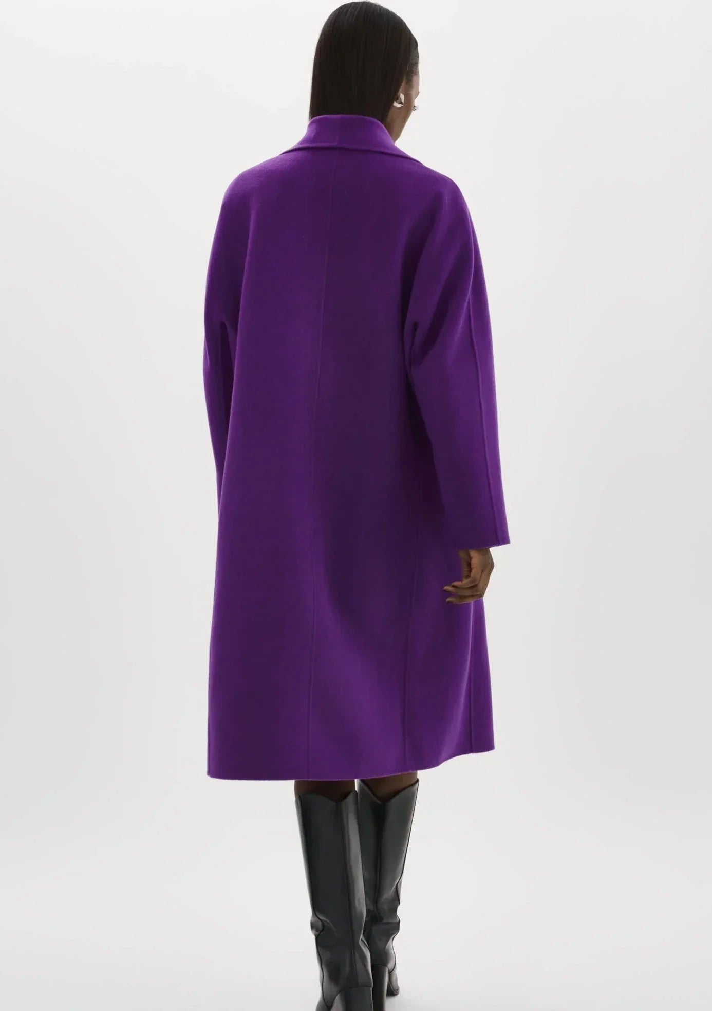 Lamarque Thara Double Faced Wool Coat - Violet