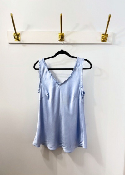 The Pink Door Silky Tank Top Blue