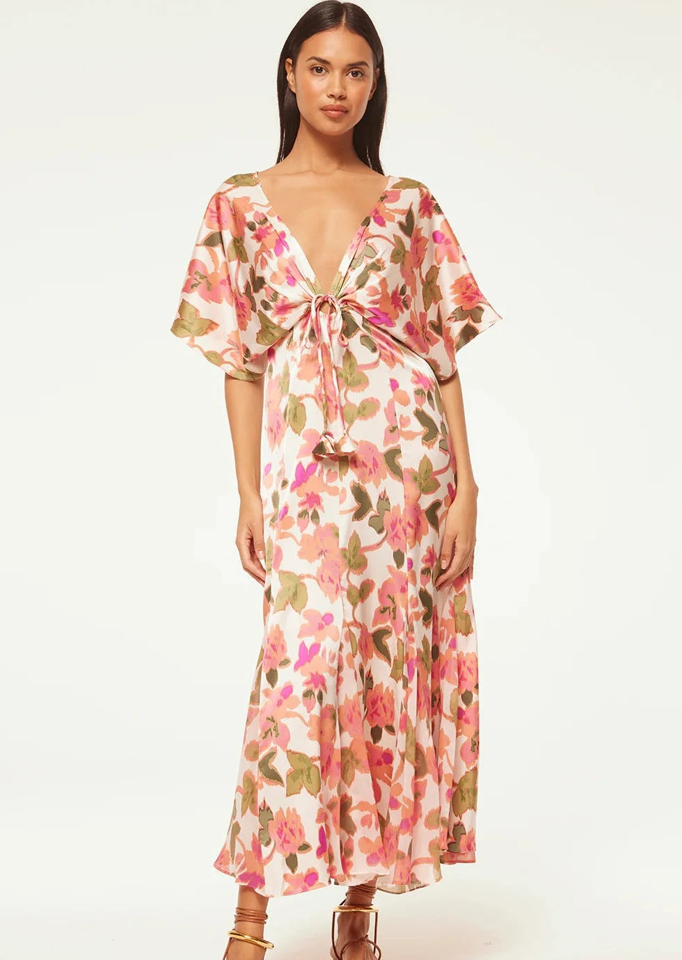 Misa Irena Sonoran Flora Mix Satin Dress