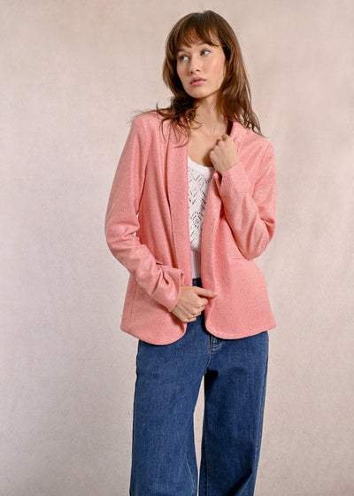 Molly Bracken Glitter Blazer Pink Rose