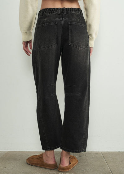 The Pink Door Barrel Jeans Black