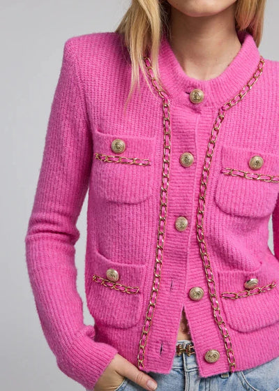 Generation Love Selma Chain Cardigan Pink