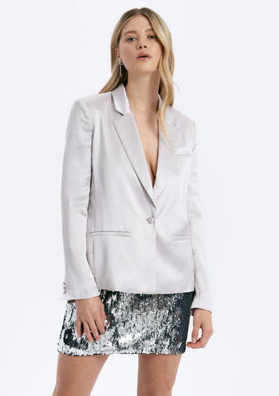 CHRLDR Amy Satin Blazer - Silver