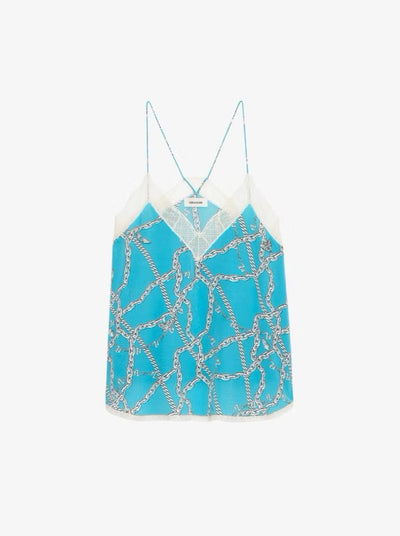 Zadig & Voltaire Christy Chain Detail Cami -Aqua