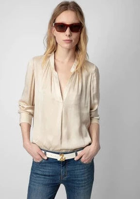 Zadig & Voltaire Tink Satin Blouse - Latte