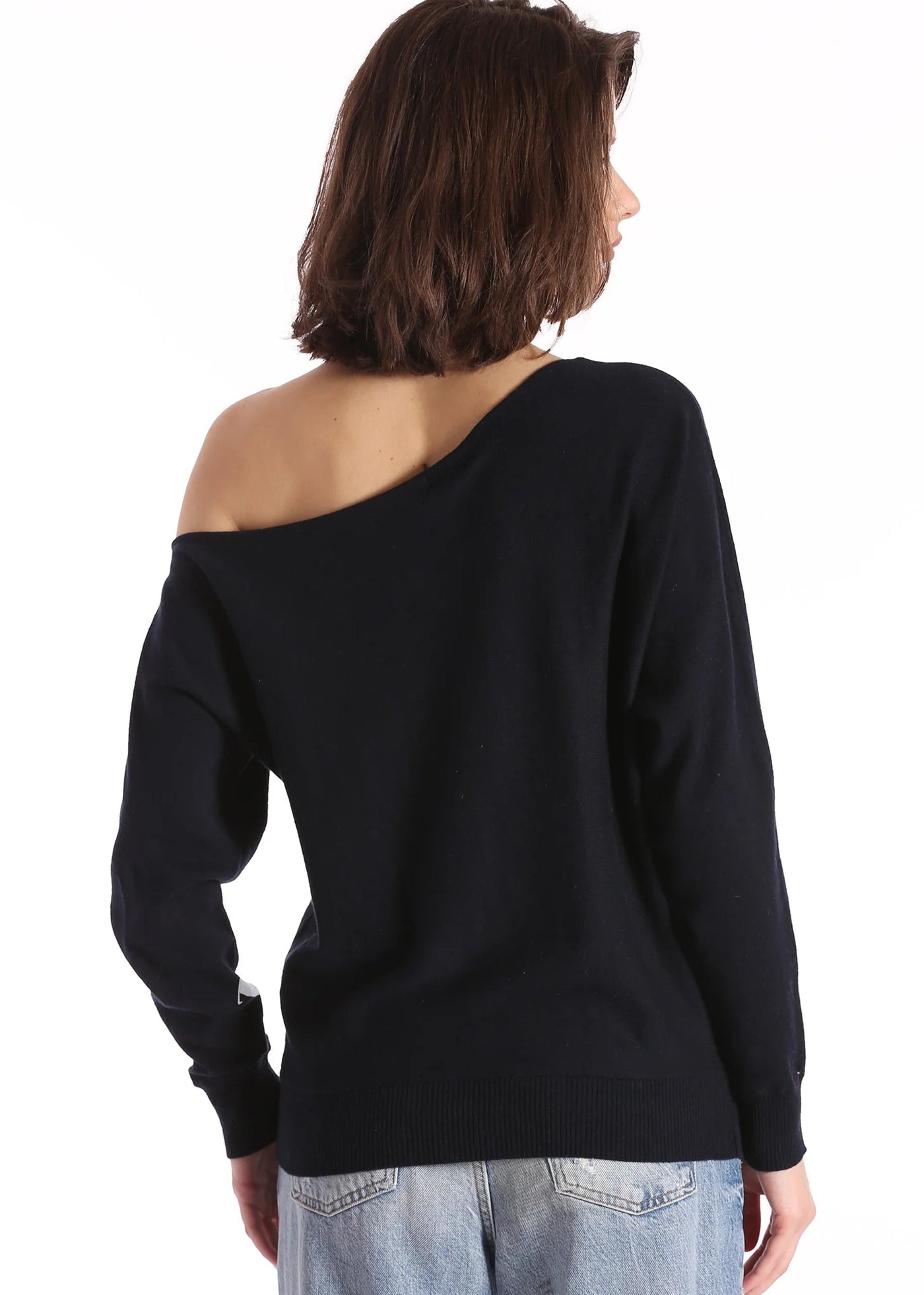 Minnie Rose Cotton Off The Shoulder Navy