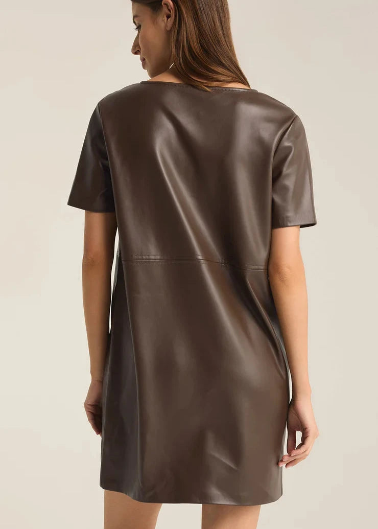 Z Supply London Faux Leather Dress - Brown