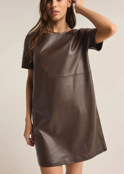 Z Supply London Faux Leather Dress - Brown