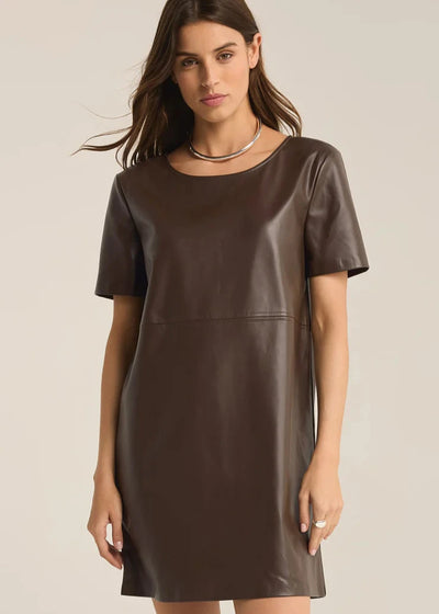 Z Supply London Faux Leather Dress - Brown