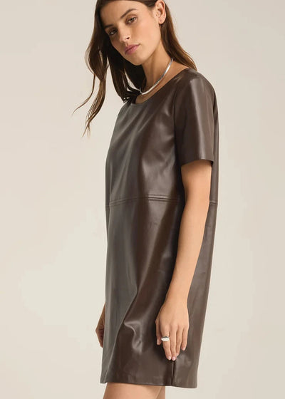 Z Supply London Faux Leather Dress - Brown