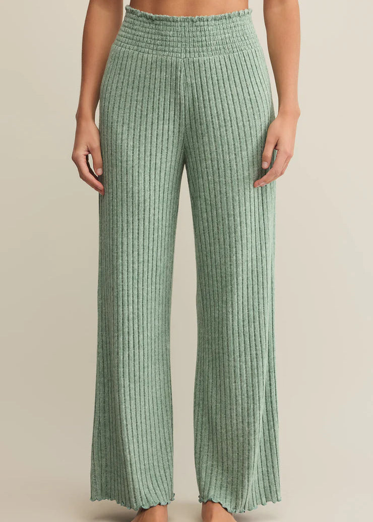 Z Supply Dawn Smocked Rib Pant Green