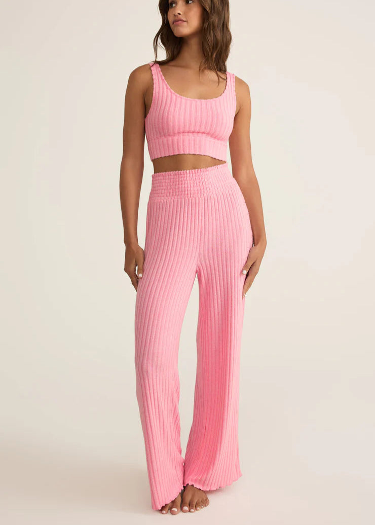Z Supply Dawn Smocked Rib Pant Passion Fruit