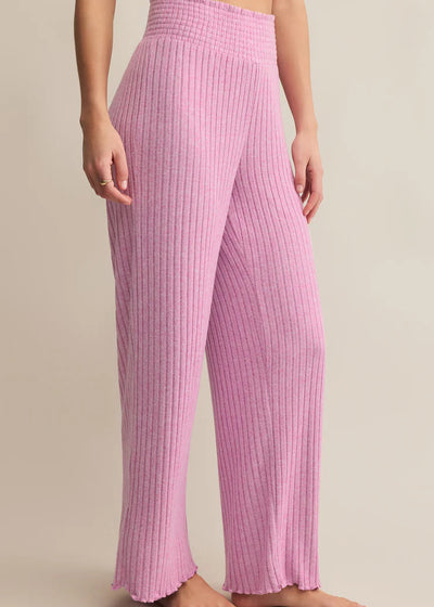 Z Supply Dawn Smocked Rib Pant - Violet Heather