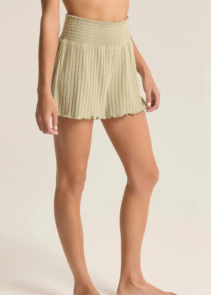 Z Supply Dawn Smocked Rib Short - Meadow