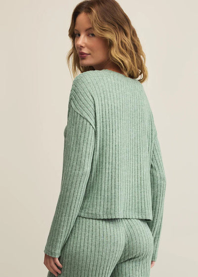 Z Supply Valentina Rib L/S Top - Green