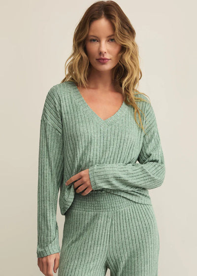 Z Supply Valentina Rib L/S Top - Green