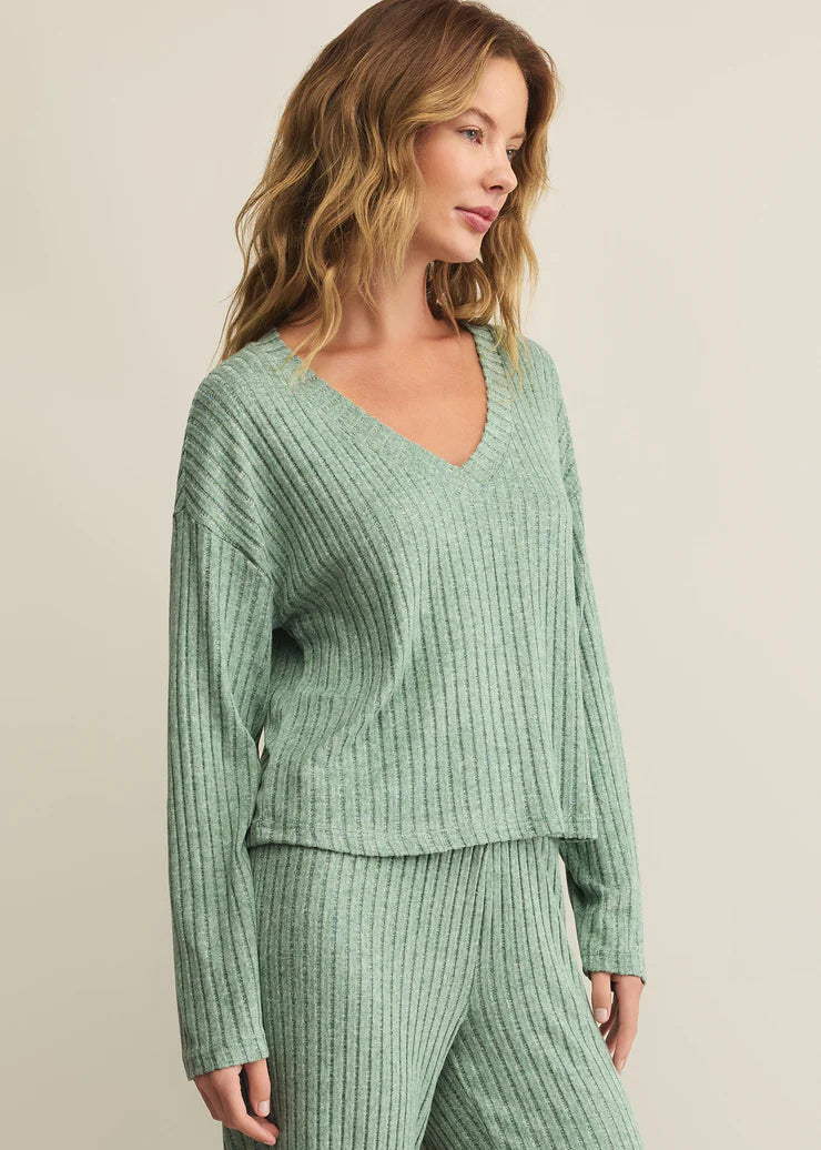 Z Supply Valentina Rib L/S Top - Green