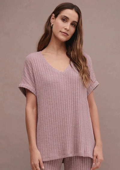 Z Supply Take It Easy Rib Tunic - Violet Heather