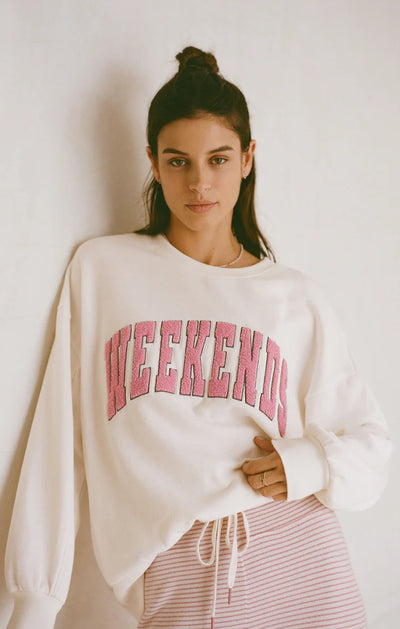 Z Supply Oversized Weekend Sweatshirt Bone