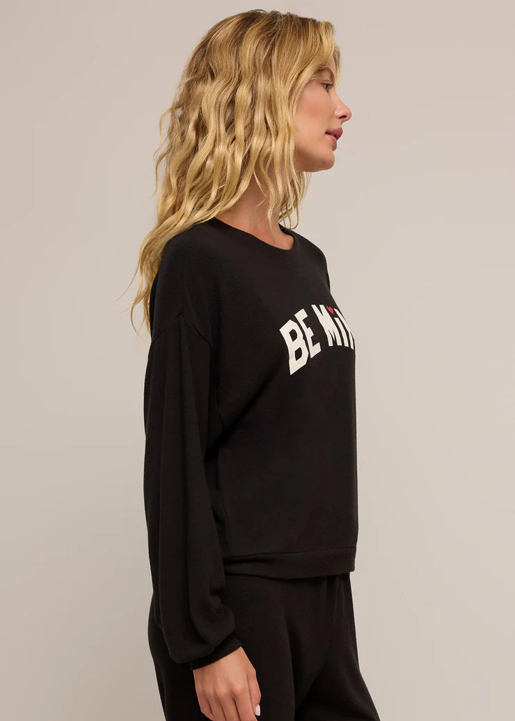 Z Supply Be Mine L/ S Top - Black