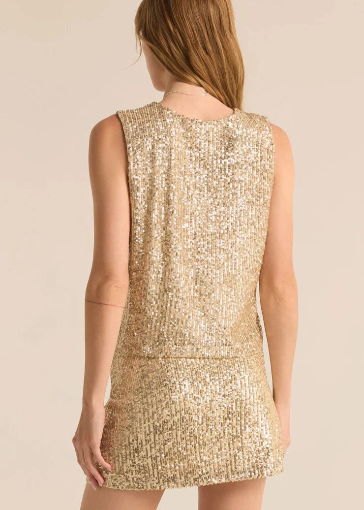 Z Supply Sloane Sequin Top - Champagne