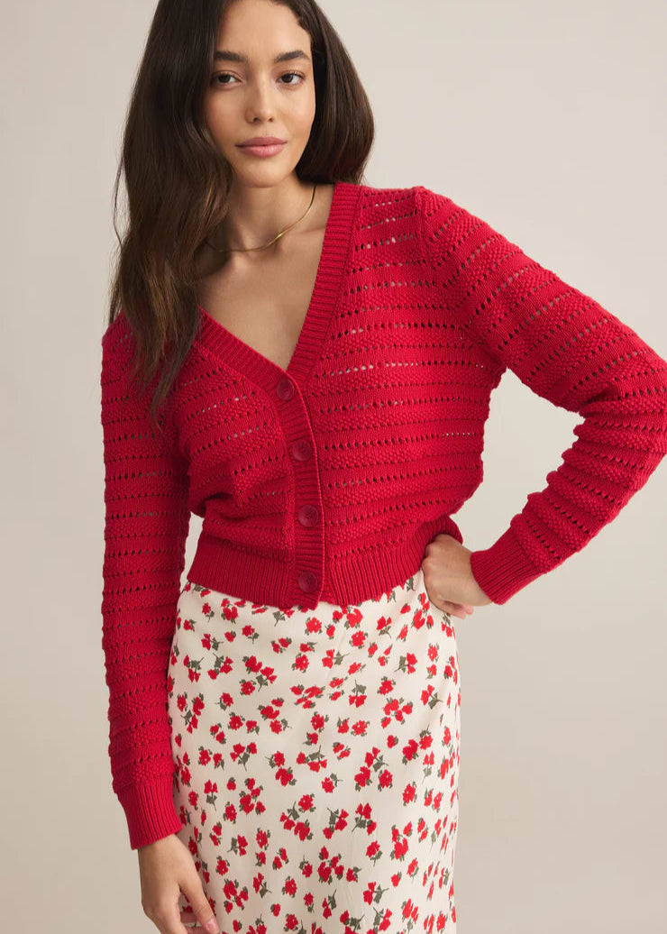 Z Supply Romance Cardigan Cherry