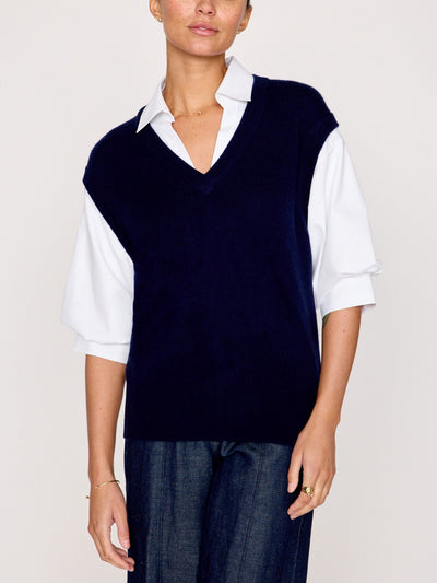 Brochu Walker Kate Shirt Looker Top Navy/Salt White