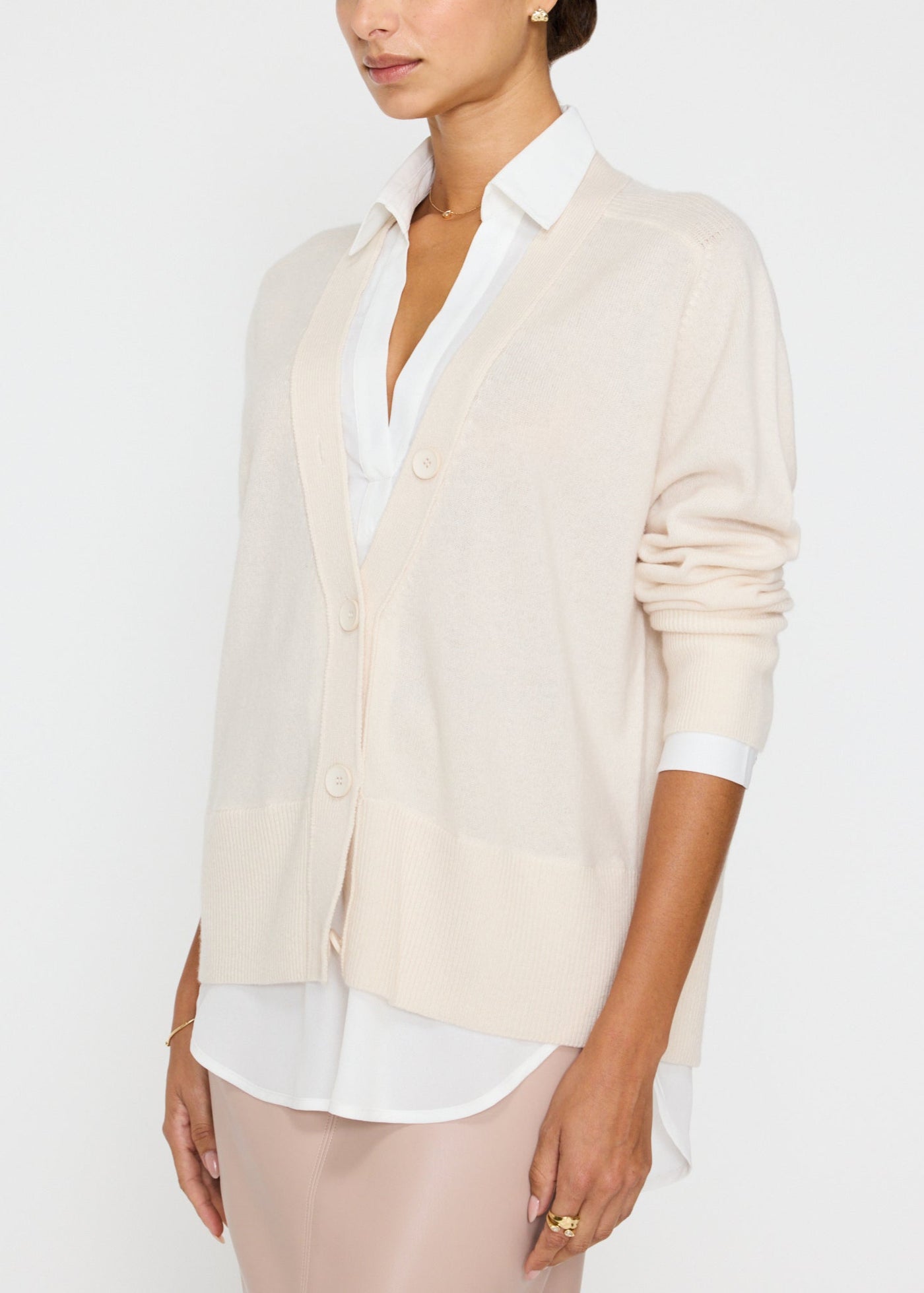 Brochu Walker Callie Layered Looker Cardigan Almond