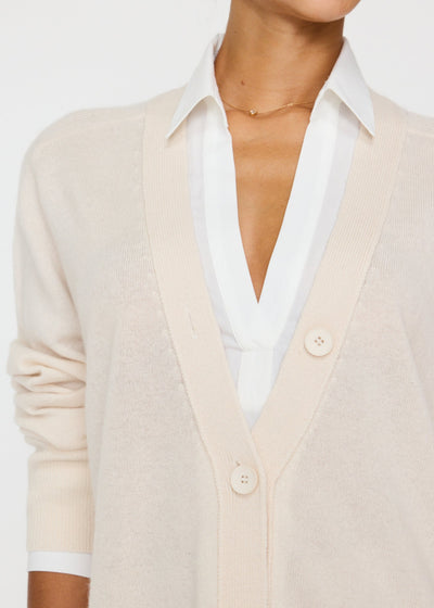 Brochu Walker Callie Layered Looker Cardigan Almond