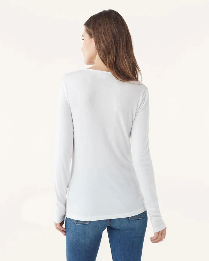 Splendid Classic L/S Crewneck Top - White