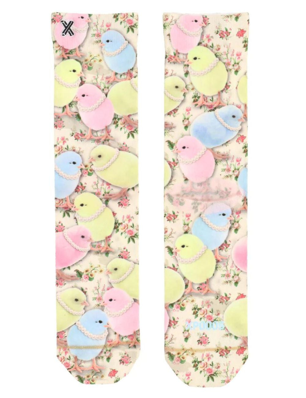 XPOOOS Bobbie Floral Short Socks - Beige