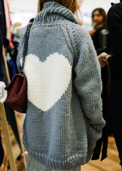 Gogo Long Heart Wool Cardi Stone/Snow