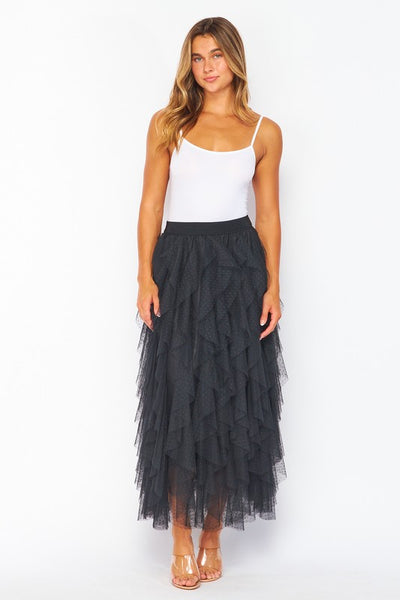 The Pink Door Long Tulle Skirt - Black