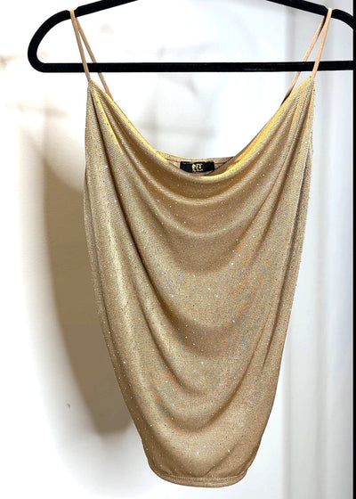 The Pink Door Silver Sparkle Cami Tan