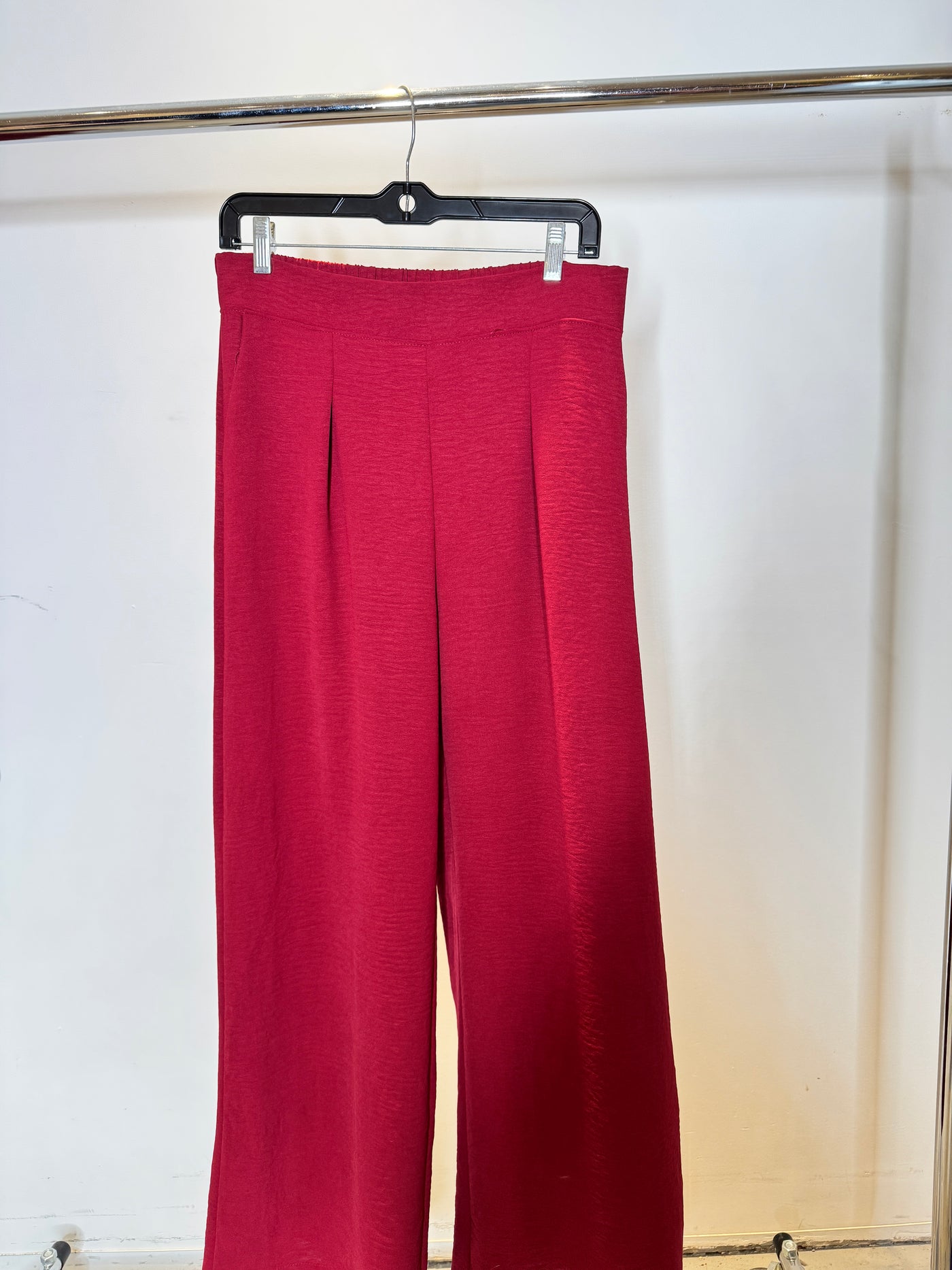 The Pink Door Pull on Silky Trouser Wine