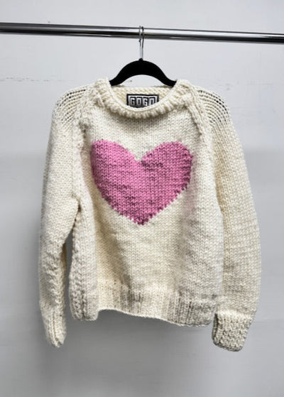 Gogo Big Heart Slouchy Wool Pullover Snow