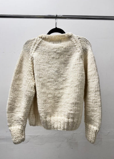 Gogo Big Heart Slouchy Wool Pullover Snow