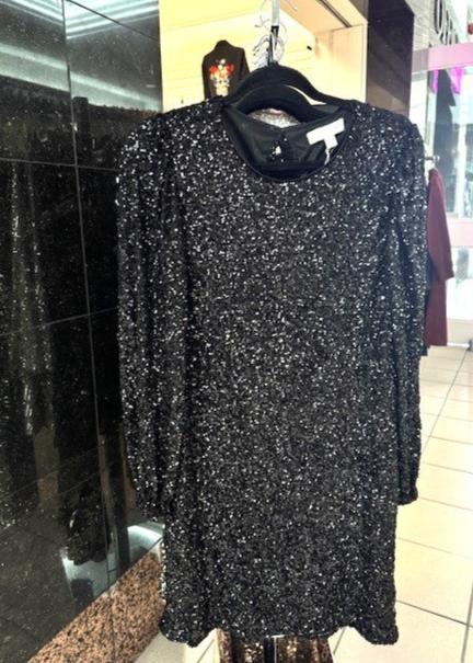 The Pink Door Sequin Dress Black