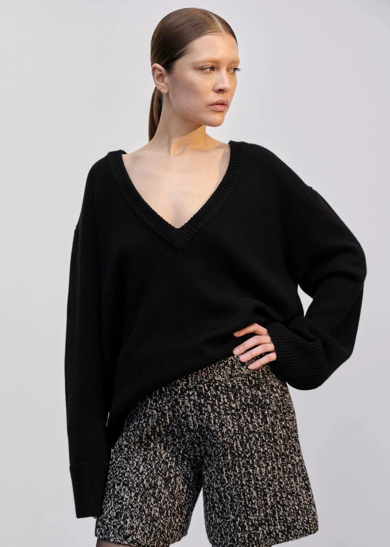 HERSKIND Dicte Knit V-neck Sweater Black