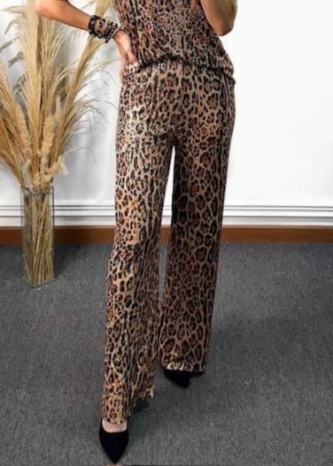 The Pink Door Sequin Leopard Pants