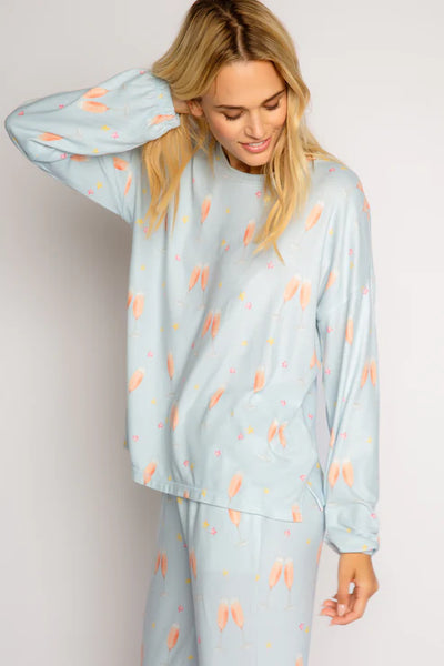 PJ Salvage You Had Me At Rose Pj Set - Powder Blue