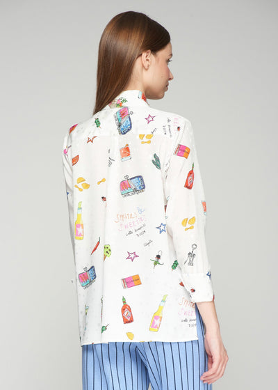 Vilagallo Mariela Cocktail Print Shirt