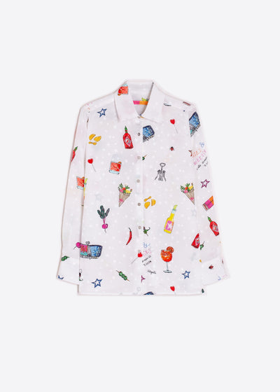 Vilagallo Mariela Cocktail Print Shirt