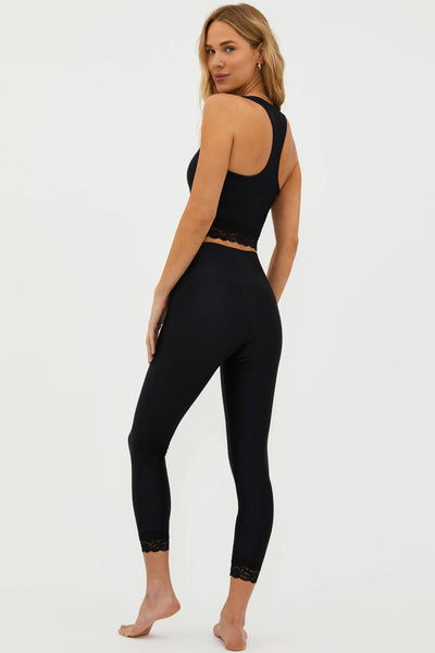 Beach Riot Taylor Lace Trim Leggings - Black