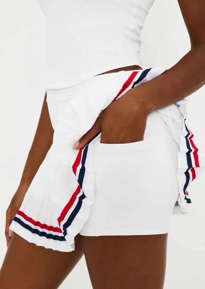 Beach Riot Gloria Skirt White Red Blue