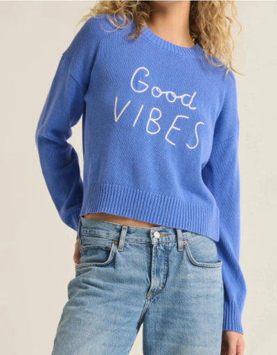 Z Supply Good Vibes Sweater Bay Blue