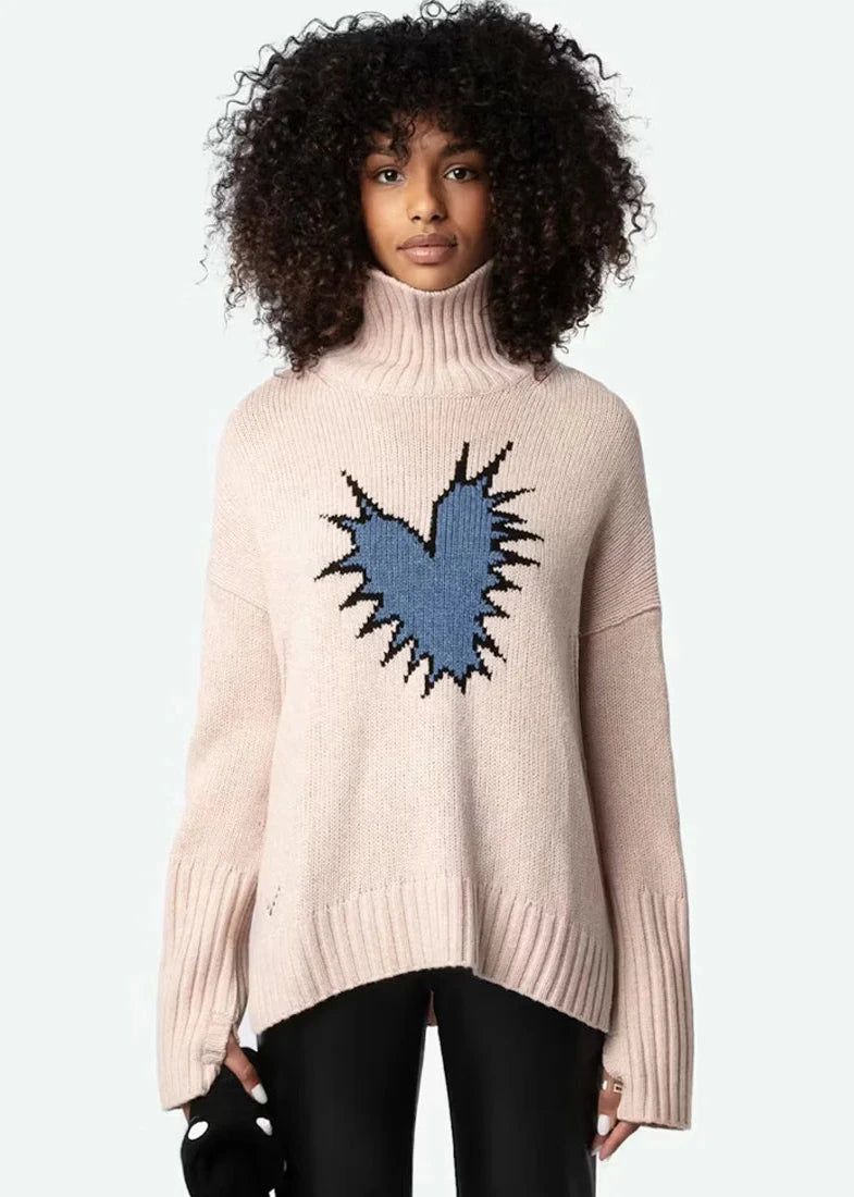 Zadig & Voltaire Alma Heart Spike Sweater Pink