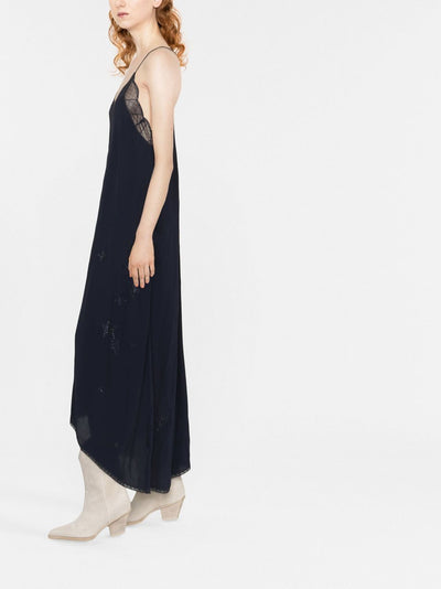 Zadig & Voltaire Strass Embellished Star Slip Dress - Navy